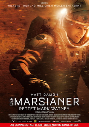 Filmplakat Der Marsianer - rettet Marc Wathney